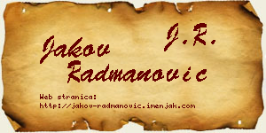 Jakov Radmanović vizit kartica